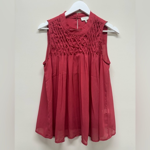 Lucky Brand NWOT Beautiful Pink Sleeveless Sheer Flowey Blouse Top Shirt Sz M - Picture 1 of 6